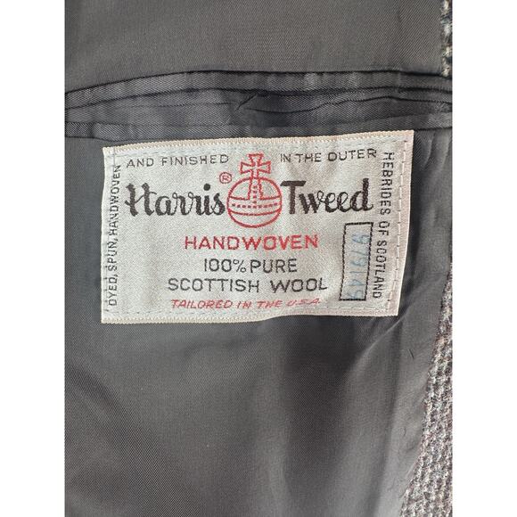 Harris Tweed Blazer Men’s Scottish Wool Sports Jacket Coat Speckled USA CLEAN - Picture 10 of 12